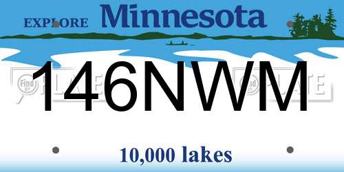 146NWM Minnesota License Plate
