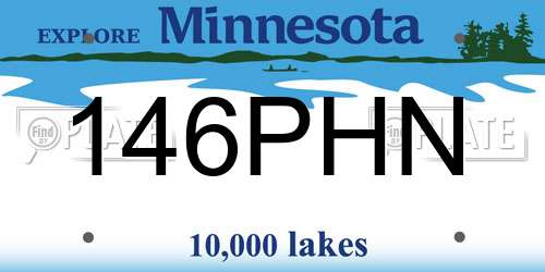 146PHN Minnesota License Plate