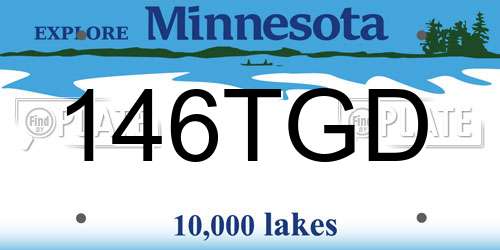 146TGD Minnesota License Plate