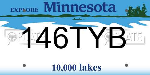 146TYB Minnesota License Plate