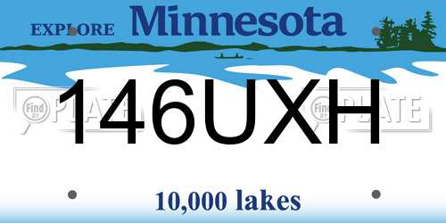 146UXH Minnesota License Plate