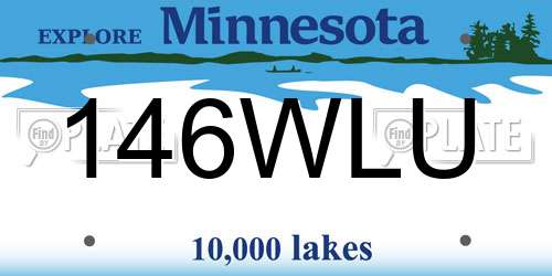 146WLU Minnesota License Plate