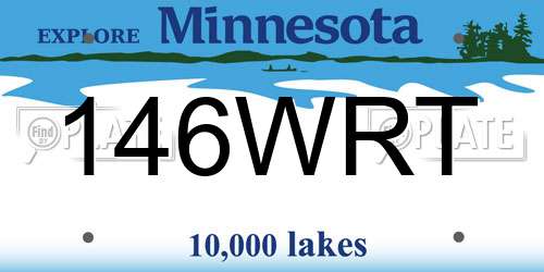 146WRT Minnesota License Plate