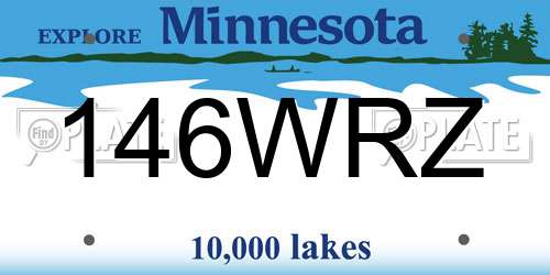 146WRZ Minnesota License Plate