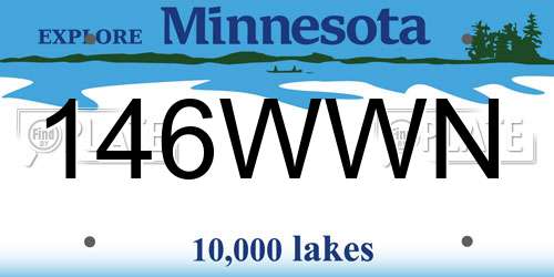 146WWN Minnesota License Plate
