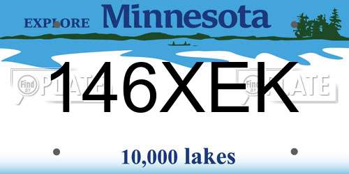 146XEK Minnesota License Plate