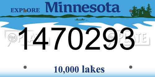 1470293 Minnesota License Plate
