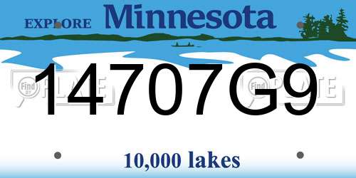 14707G9 Minnesota License Plate