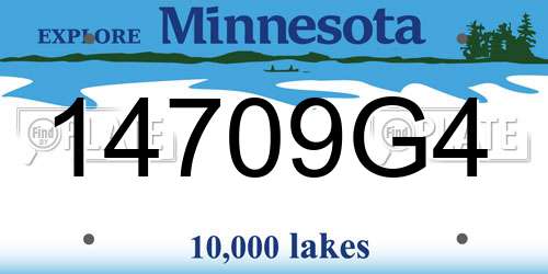 14709G4 Minnesota License Plate