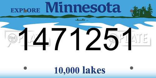 1471251 Minnesota License Plate