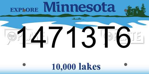 14713T6 Minnesota License Plate