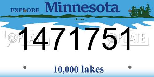 1471751 Minnesota License Plate