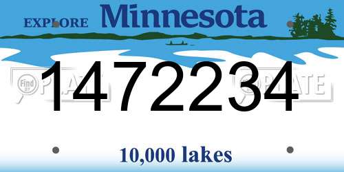 1472234 Minnesota License Plate