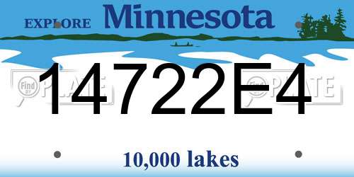 14722E4 Minnesota License Plate