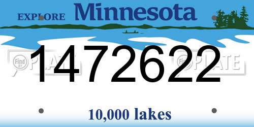 1472622 Minnesota License Plate