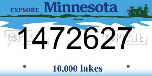 1472627 Minnesota License Plate