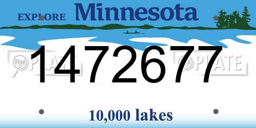 1472677 Minnesota License Plate