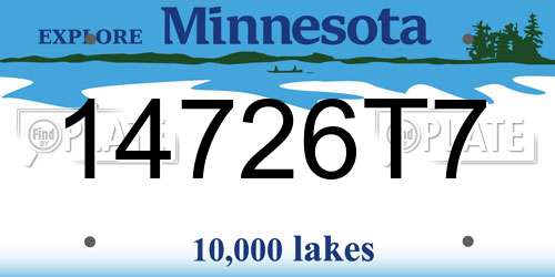 14726T7 Minnesota License Plate