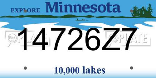 14726Z7 Minnesota License Plate