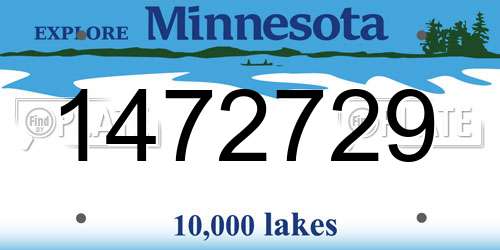 1472729 Minnesota License Plate