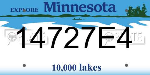14727E4 Minnesota License Plate