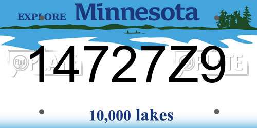 14727Z9 Minnesota License Plate
