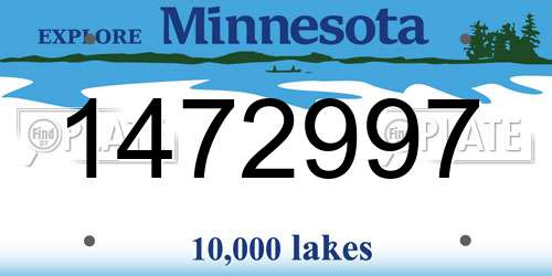 1472997 Minnesota License Plate