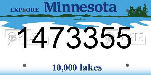 1473355 Minnesota License Plate