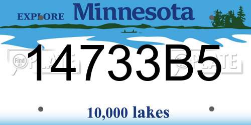 14733B5 Minnesota License Plate