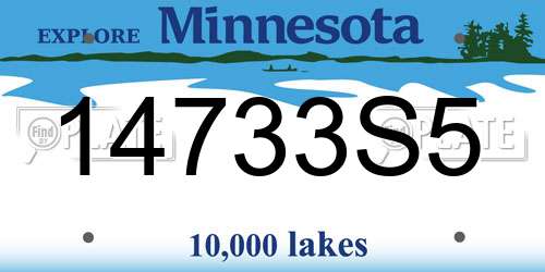 14733S5 Minnesota License Plate