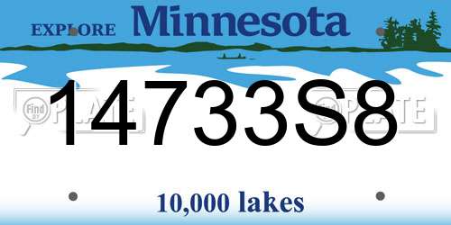 14733S8 Minnesota License Plate
