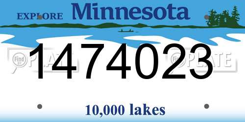 1474023 Minnesota License Plate
