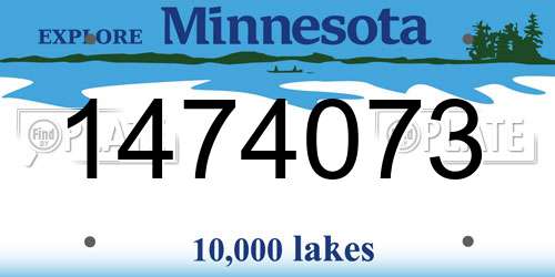 1474073 Minnesota License Plate