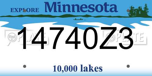 14740Z3 Minnesota License Plate