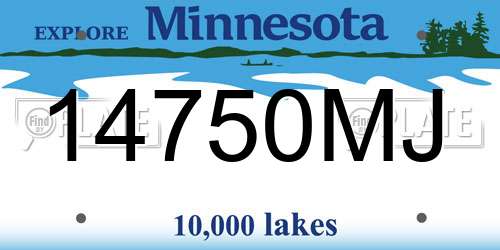 14750MJ Minnesota License Plate
