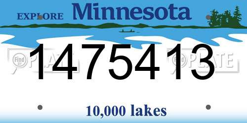 1475413 Minnesota License Plate