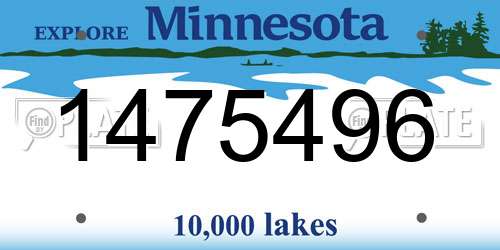 1475496 Minnesota License Plate
