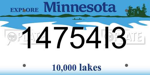 14754I3 Minnesota License Plate
