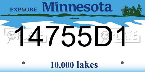 14755D1 Minnesota License Plate