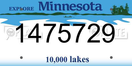 1475729 Minnesota License Plate