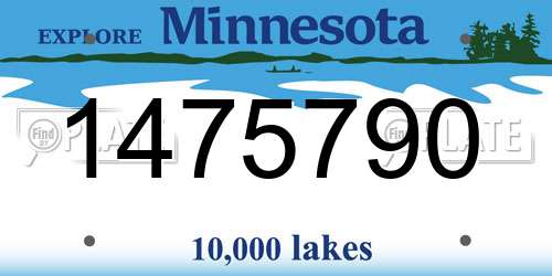 1475790 Minnesota License Plate