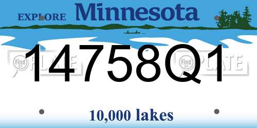 14758Q1 Minnesota License Plate