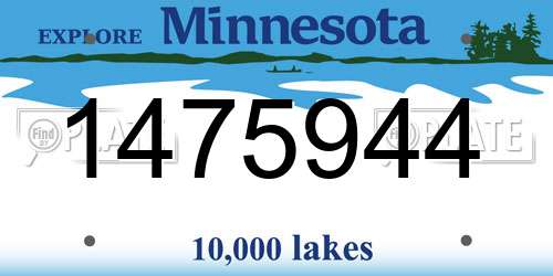 1475944 Minnesota License Plate