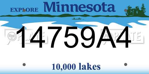 14759A4 Minnesota License Plate