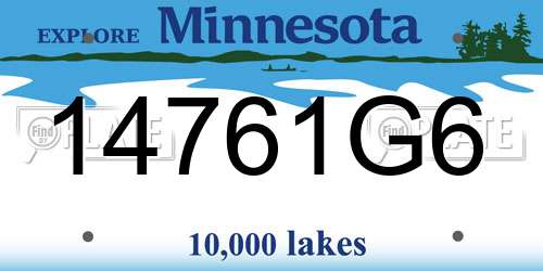 14761G6 Minnesota License Plate