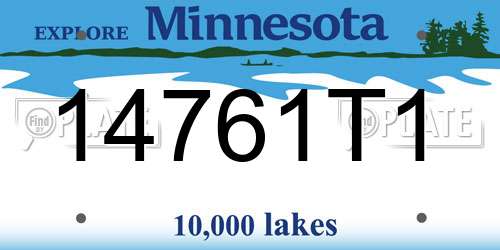 14761T1 Minnesota License Plate