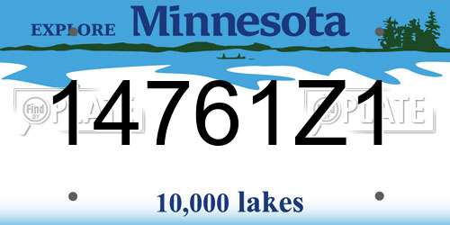 14761Z1 Minnesota License Plate