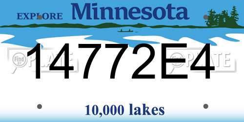 14772E4 Minnesota License Plate