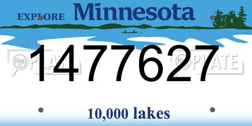 1477627 Minnesota License Plate