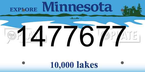 1477677 Minnesota License Plate
